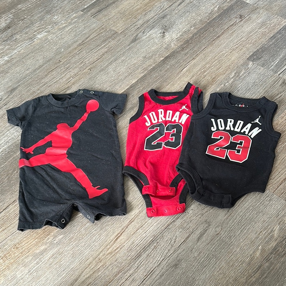 Jordan Baby Romper and Onesies Set - Black and Red